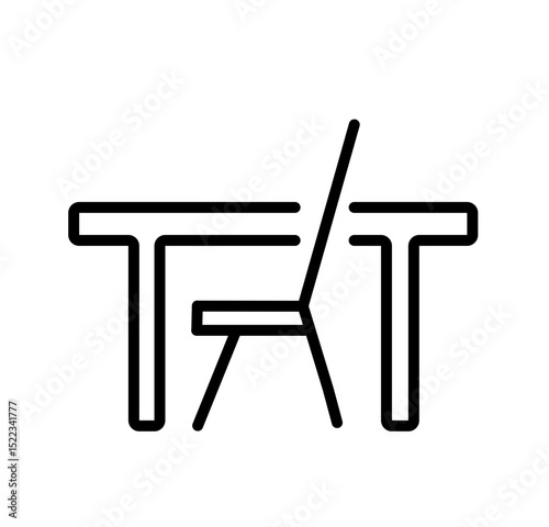 table chair vector icon