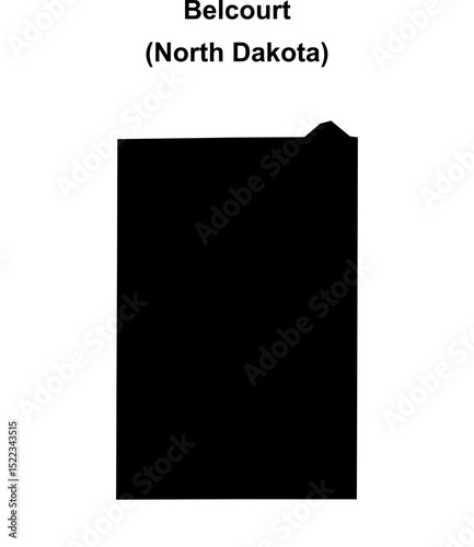 Belcourt (North Dakota) blank outline map