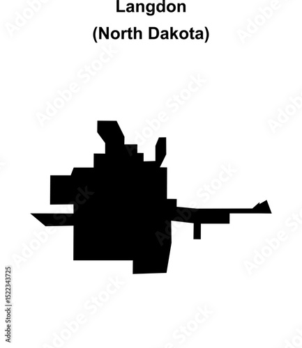 Langdon (North Dakota) blank outline map