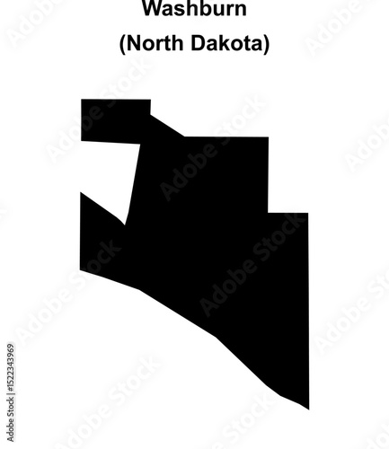 Washburn (North Dakota) blank outline map