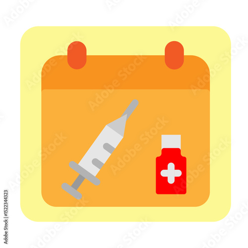 Vaccine Reminder Vector Flat Icon Design