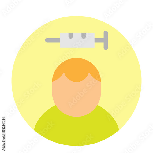 Adult Vaccination Vector Flat Icon Design
