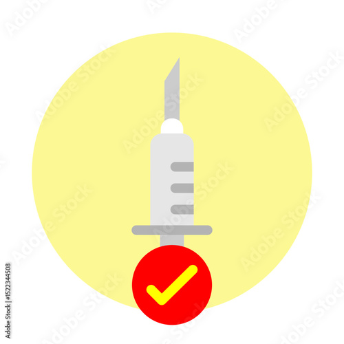 Vaccinated Badge Vector Flat Icon Design