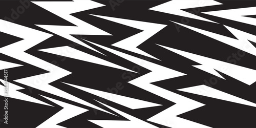 Abstract black and white background with spikes and zigzag line pattern