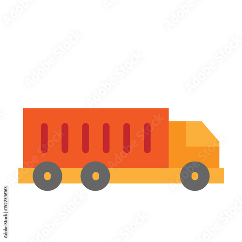 Freight Truck Vector Flat Icon Design