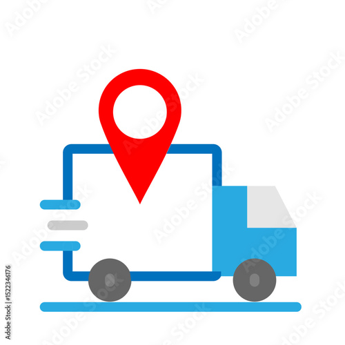 Cargo Tracking Vector Flat Icon Design