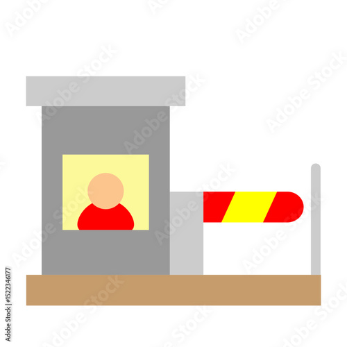 Border Checkpoint Vector Flat Icon Design
