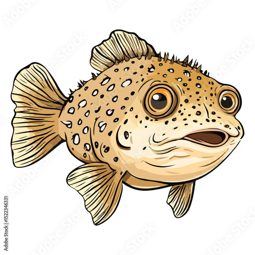 pufferfish, underwater animal, vector, transparent background, creature, fish, aquarium, ocean, isolated, cute, nature, icon, wildlife, underwater
