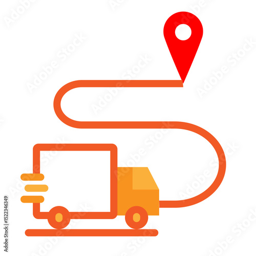 Shipment Tracking App Vector Flat Icon Design