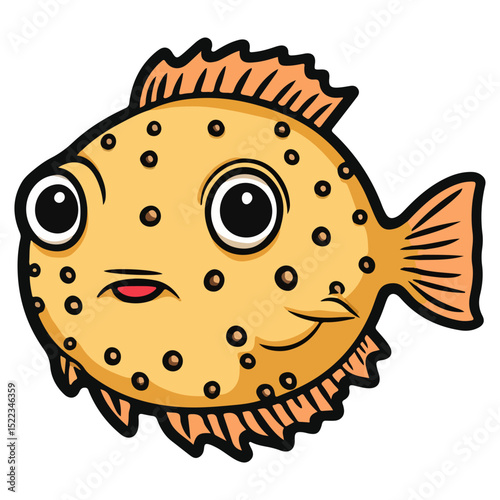 pufferfish, underwater animal, vector, transparent background, creature, fish, aquarium, ocean, isolated, cute, nature, icon, wildlife, underwater