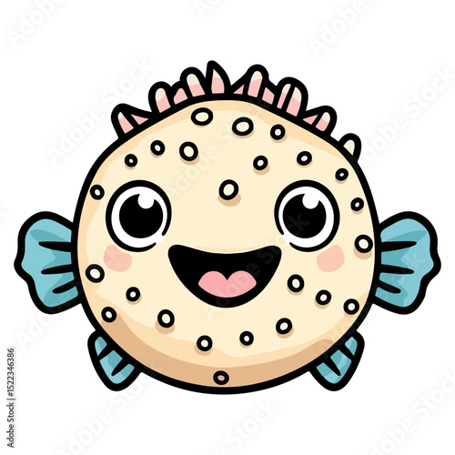 pufferfish, underwater animal, vector, transparent background, creature, fish, aquarium, ocean, isolated, cute, nature, icon, wildlife, underwater