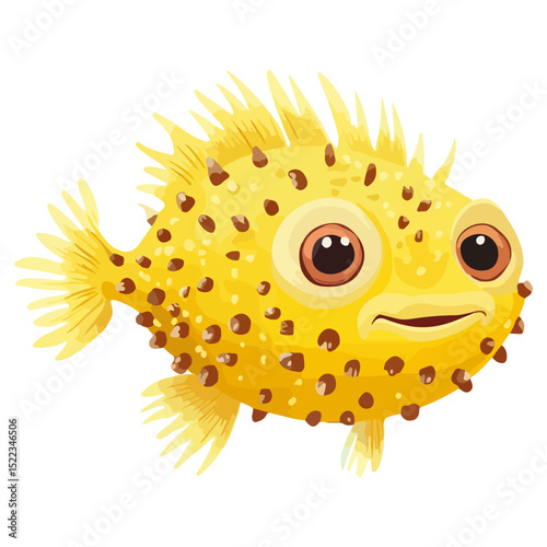 pufferfish, underwater animal, vector, transparent background, creature, fish, aquarium, ocean, isolated, cute, nature, icon, wildlife, underwater