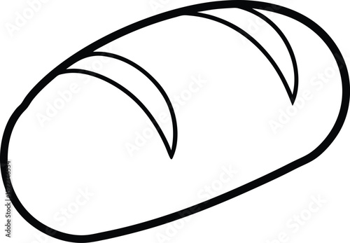 Delicious Crusty Bread A Simple Line Drawing Illustration