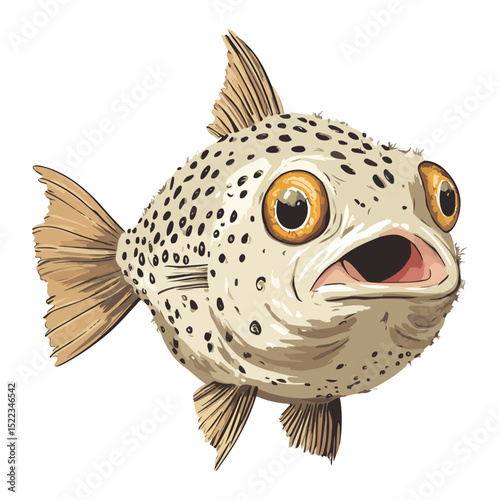 pufferfish, underwater animal, vector, transparent background, creature, fish, aquarium, ocean, isolated, cute, nature, icon, wildlife, underwater