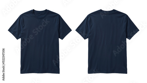 Navy Blue T-Shirt Mockup Front and Back Views for Design Presentation