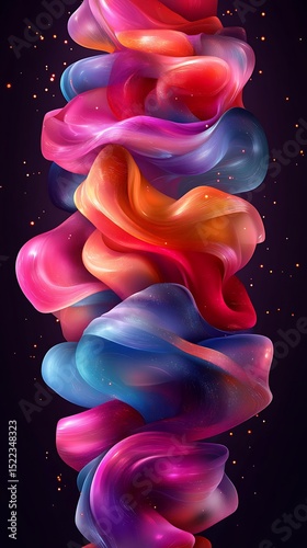 Abstract vibrant swirling shapes