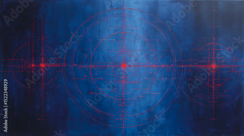 visual meditation card series | abstract spiritual code | melancholic abstraction | deep blue and crimson | symbolic dispersion | resonant linework | symbolic bursts | geometric layering | visual