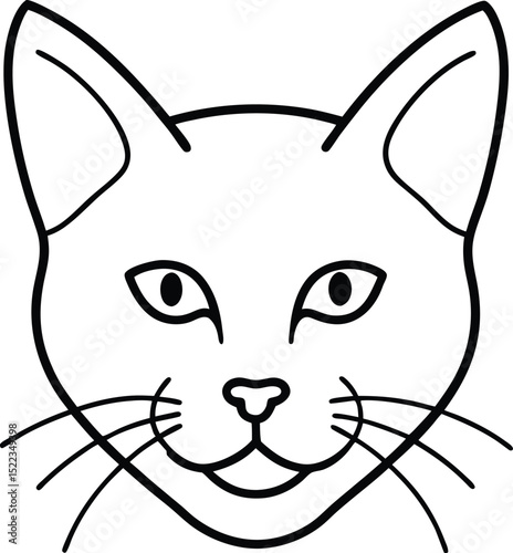 Adorable Cat Face Line Art Simple, Elegant, and Purrfect Design