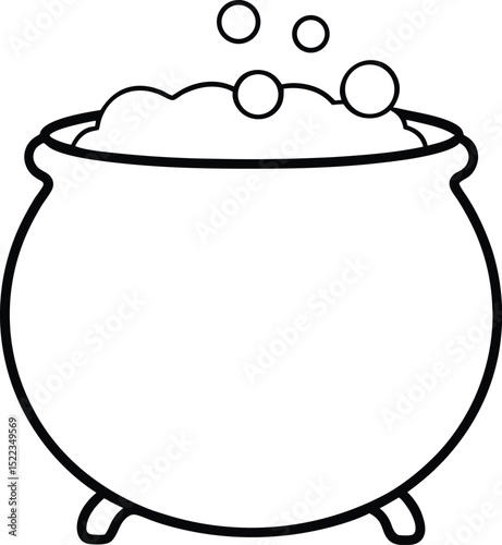 Magical Brewing A whimsical cauldron illustration, perfect for Halloween and fantasy projects