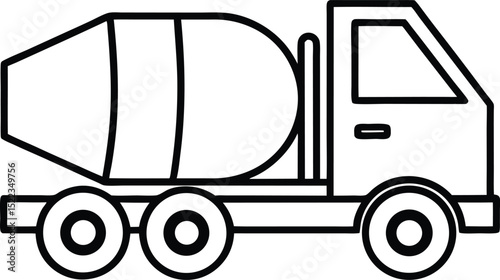 Cement Mixer Truck Construction Vehicle Illustration
