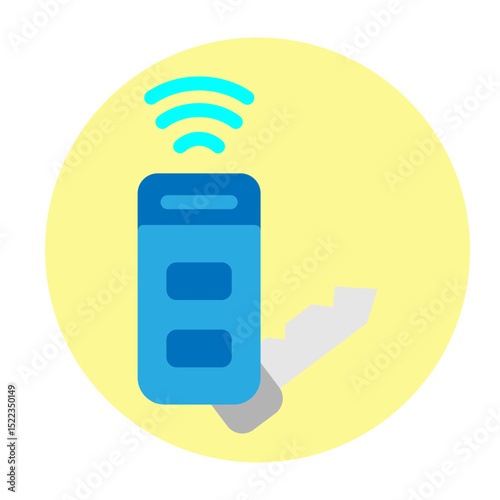 Remote Control Fob Vector Flat Icon Design