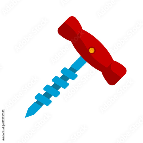 colorful corkscrew icon — vector illustration