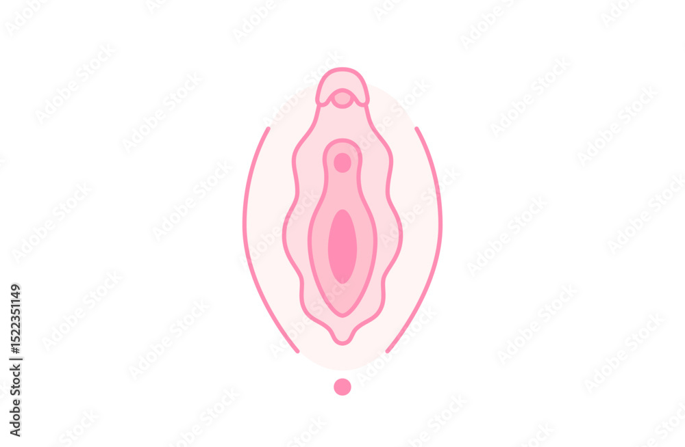 Obraz premium 女性器（外陰部）のシンプルなイラスト