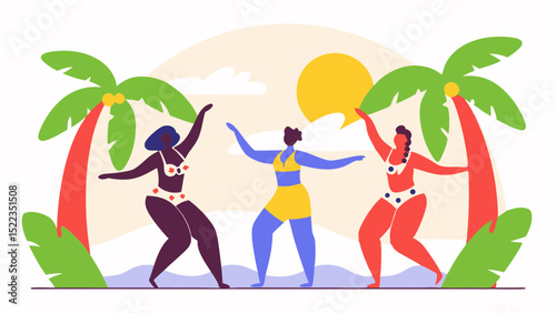 Beach swimwear Summer Festival Minimal Vector Roundish Flat