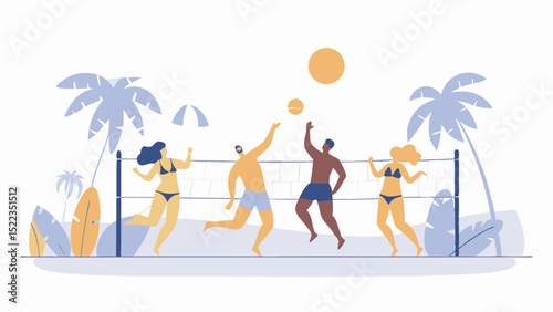 Beach swimwear Summer Festival Minimal Vector Roundish Flat