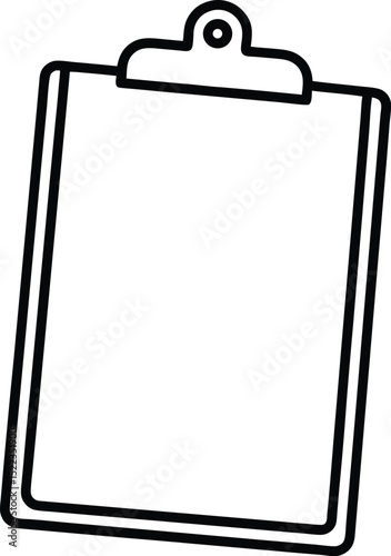 Blank Clipboard Simple Outline Illustration for Note-Taking, Checklist, and Organization