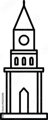 Elegant Clock Tower Design Architectural Illustration