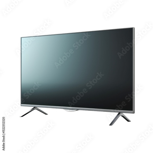 Modern television set against black void
