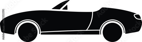 Sleek Convertible Car Design A Silhouette Icon