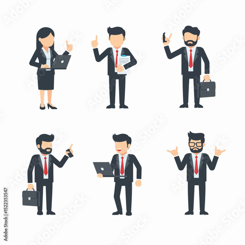 Business people with gestures and laptop