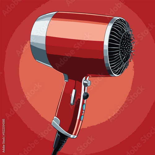 hair dryer vector comic style image for graphic design