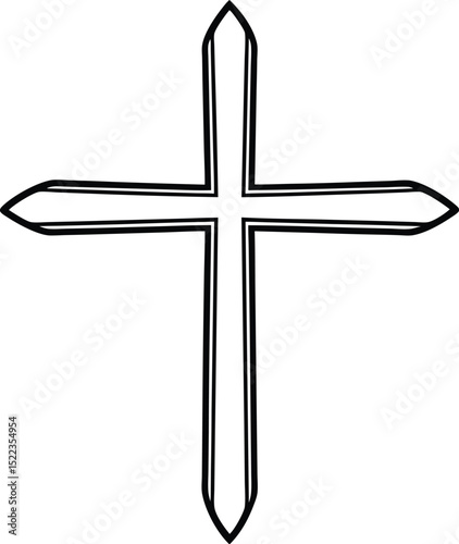 Elegant Simple Cross Design  A Clean Line Drawing of a Christian Symbol