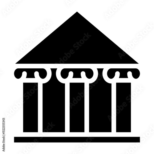 Historical Building Vector Glyph Icon Design
