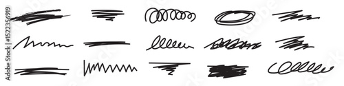 Straight line vector brush strokes. Black hand drawn stripes, smears. Chinese or Japanese calligraphy brushstrokes set. Rough grunge thick paint line texture. Vector sketch rectangle text boxes