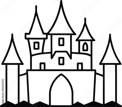 Majestic Castle Illustration Fairytale Architecture Design