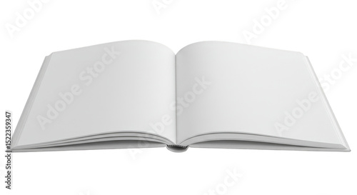 Open Blank White Book Isolated with Transparent Background 3d Render