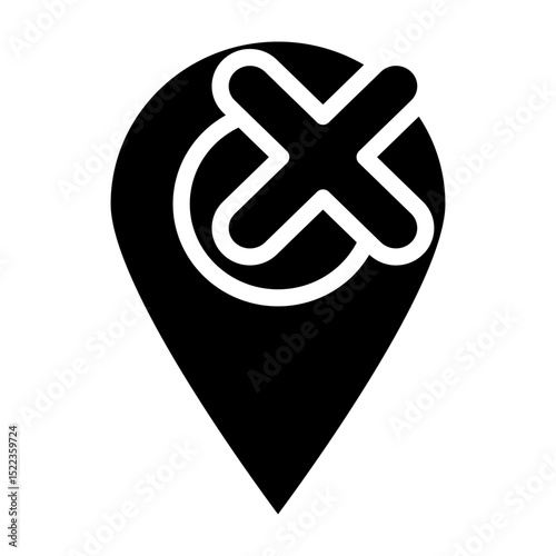 Invalid Locator Vector Glyph Icon Design