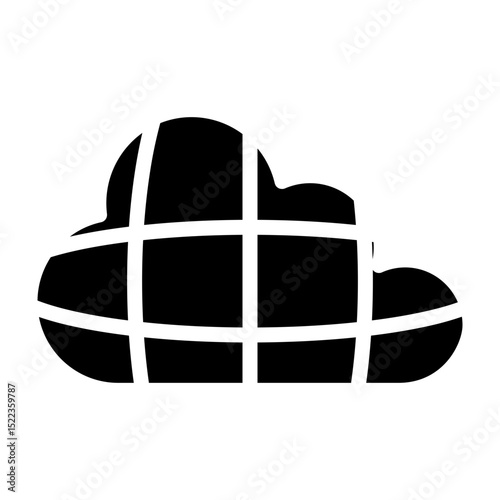 Cloud Grid Vector Glyph Icon Design