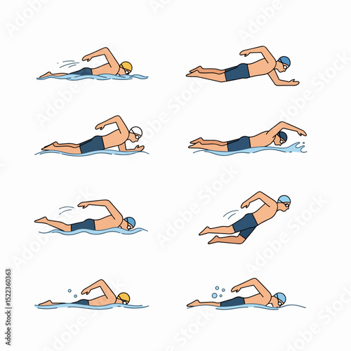 Swimmer set swimming athletic workout exercise athlete