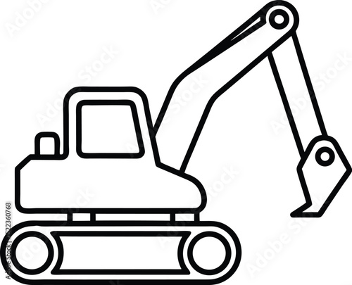 Powerful Excavator Construction Machinery Illustration