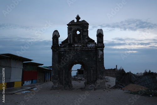Dhanushkodi is often called the last land of India,It's located on the southern tip of Rameswaram Island, ramanathapuram, tamilnadu, India, asia  photo