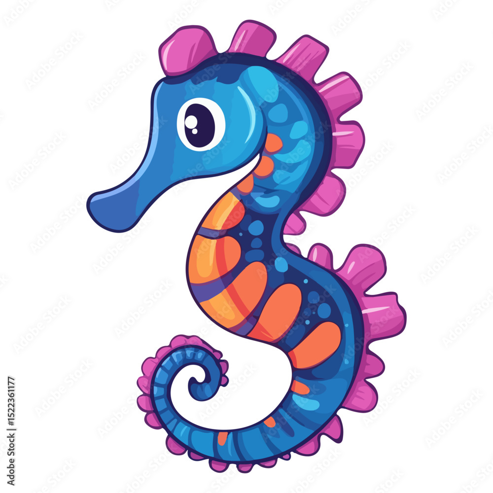 Fototapeta premium seahorse, underwater animal, vector, transparent background, creature, animal, ocean, cute, nature, wildlife, icon, underwater, marine, isolated