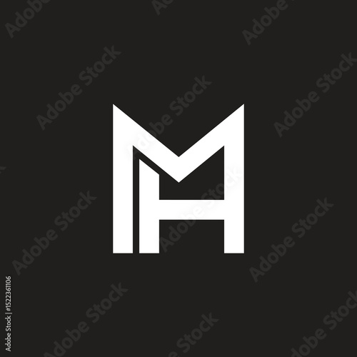 Letter MH or HM logo vector template.