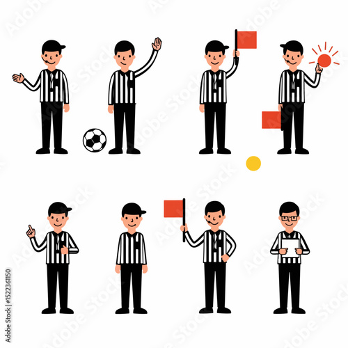 Referee set with flags, card, and soccer ball