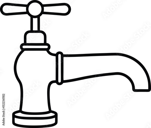 Vintage Faucet Illustration Classic Water Tap Design