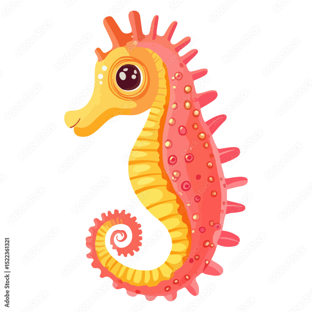 Obraz premium seahorse, underwater animal, vector, transparent background, creature, animal, ocean, cute, nature, wildlife, icon, underwater, marine, isolated